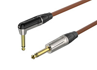 ROXTONE TGJJ110-TBN/5 Кабель инструментальный, цвет коричневый, диаметр 7 мм, 1 x 0.5 кв.мм, 6.3 мм mono Jack  6.3 мм mono Jack угловой, длина 5 метров