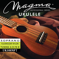 Magma Strings UK100NFT  Струны для укулеле сопрано, традиционный строй 1-B / 2-F / 3-D / 4-A, серия Nylon Fluorescente