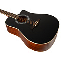 ROCKDALE Aurora D6 C BK Satin акустическая гитара, дредноут с вырезом, цвет черный, сатиновое покрытие