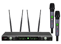 VOLTA US-102 (600-636 МГц) Микрофонная 100-канальная радиосистема UHF диапазона с двумя ручными динамическими микрофонами