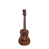 Luna UKE TRIBAL CONCERT укулеле концерт, узор "Гавайский племенной орнамент"