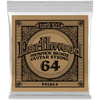 ERNIE BALL 1864 одиночная струна для акустической гитары Earthwood Phosphor Bronze, калибр .064