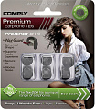 COMPLY Tsx-200 BLK-MED 3pr серия Comfort Plus, 3 пары амбюшур для наушников, размер M средний, цвет черный, материал - полиуретановая пена и термопластичный эластомер