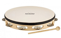 MEINL NINO25  тамбурин деревянный, 10", 1 ряд бубенцов, мембрана-пластик