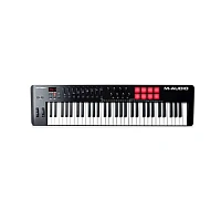M-Audio Oxygen 61 MKV  61-клавишная USB MIDI клавиатура, LCD дисплей, 8 энкодеров, 8 пэдов, 9 фейдеров, 12 кнопок управления, колеса высоты тона и модуляции, smart control, auto-mapping, встроенный арпеджиатор, 1/4" Jack вход для педали сустейна