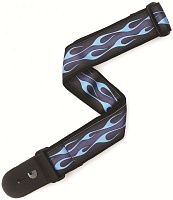 PLANET WAVES 50F10 Гитарный ремень, рисунок Языки пламени сине-голубого цвета