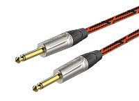 ROXTONE TGJJ300-8/5 Кабель инструментальный, цвет красно-черный, кабель GC050, диаметр 6.5 мм, разъемы 2x6.3 mono Jack,  длина 5 метров