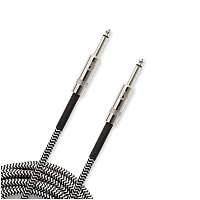Planet Waves PW-BG-15BG кабель инструментальный джек моно 6.3 мм - джек моно 6.3 мм, нейлоновая оплетка, 4,57 м, черно-серый