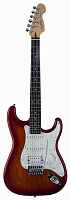 CRUZER ST-220/CS  6-струнная электрогитара, коричневый, SHS, 1V2T, 22 лада, страт