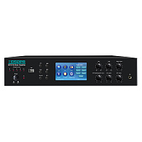 DSPPA MP-2735 Микшер-усилитель. 6 зон. Мощность 350 Вт/100 В. Программируемый таймер. Плеер МР-3 (USB/SD), AM/FM тюнер. Сенсорный дисплей 4,3". 1 микр. вход, 1 AUX вход, 1 AUX выход. Размеры 418х338х88 мм