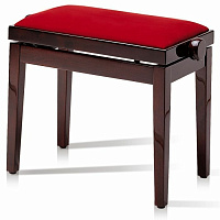 Hidrau BG27 Mahogany Gloss 3 (TC5)  банкетка, полированное красное дерево, красный вельвет