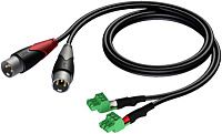 Procab CLA834/1.5 Аудиокабель 2 XLR папа -2 клеммные колодки, длина 1.5 метра