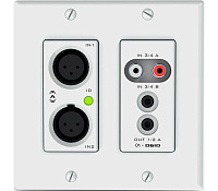 ATTERO TECH unD6IO-BT  Настенная панель, 4x2 интерфейс ввода-вывода с Bluetooth,  Dante / AES67 