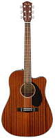 FENDER CD-60SCE DREAD ALL-MAH WN электроакустическая гитара, цвет натуральный