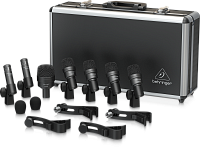 Behringer BC1200 комплект микрофонов для барабанной установки (7 шт.): 1 для бочки, 4 для томов, 2 для хай-хета, с креплениями, в кейсе
