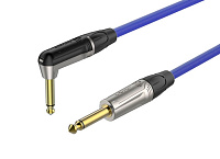 ROXTONE TGJJ110-TBU/6 Кабель инструментальный, синий, 7 мм, 1 x 0.5 кв.мм, 6.3 мм mono Jack 6.3 мм mono Jack (угловой), длина 6 метров