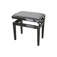 Hidrau X24 Black Gloss банкетка, черная полированная, черное сиденье