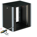 SYSMATRIX WP 6609.910 Шкаф настенный, 9U, 600x600, дверь стеклянная, цвет черный RAL9004