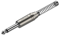 ROXTONE RJ2PP-NN Разъем  jack 1/4" моно с пружиной. Размеры 118,4*14, максимальный диаметр кабеля: с пружиной 7 мм, без пружины 8.5 мм, цвет серебро