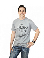 Футболка 9006 размер S (40) рисунок "The Blues is Life" цвет белый