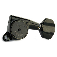 Gotoh SG381-HAPM-07-CK-(L6)  колки локовые, автозажим, регулируемые, 6 в ряд, черный хром; schaller