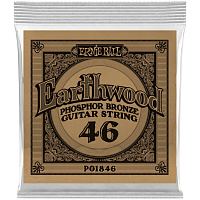 ERNIE BALL 1846 одиночная струна для акустической гитары Earthwood Phosphor Bronze, калибр .046