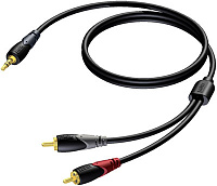 Procab CLA711/20  Кабель-переходник с одного разъема mJack 3,5 мм на два разъема RCA (вилка-вилка)