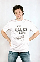 Футболка 9006 размер XL (50) рисунок "The Blues is Life" цвет белый