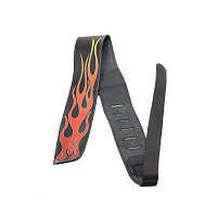 Perri's P25VK-1357 Кожаный ремень 2,5", чёрный, языки пламени
