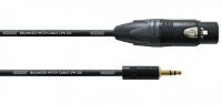 Cordial CPM 1.5 FW-BAL микрофонный кабель XLR female/мини-джек стерео 3.5мм, разъемы Neutrik, 1.5 м, черный