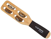GEWA JINGLE STICK Black Джингл стик, корпус сиамский дуб, резиновая ручка, хромированные бубенцы