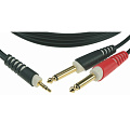Klotz AY5-0100  аудиокабель, мини Jack 3.5 мм стерео - 2 х Jack 6.3 мм моно, длина 1 метр