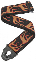 PLANET WAVES 50PLA01 гитарный ремень, 50мм. крепление Planet Lock, цвет языки пламени