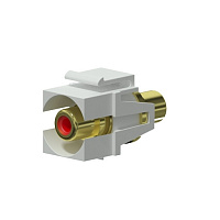 Procab VCK107P/W Вставка-переходник Keystone RCA (розетка) – RCA (розетка) белого цвета, комплект 2 шт. (белый и красный разъемы)
