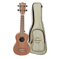 Bamboo BU-23 CF Sapele Line укулеле концерт с чехлом, цвет натуральный