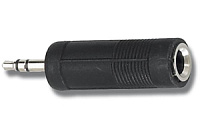 QUIK LOK AD16 адаптер, stereo mini jack male (3,5)  stereo jack female (6,3), чёрный