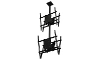 Wize DSD63 Потолочное крепление для 4-x дисплеев (2 модуля back to back) 37 65+, Max VESA 800х672, наклон +15/-5°, поворот 360°, до 68 кг на один дисплей, черн., штанга поставляется опционально (3 места)