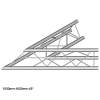 Dura Truss DT 23 C19-L45 Узел стыковочный двухлучевой - угол, 45°, алюминиевый, сечение 220х220 мм, длина сторон 100 см. Труба 35х2. Вес 3,2 кг