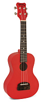 KOHALA KT-SRD укулеле сопрано, серия TIKI, корпус липа, фигурная подставка, цвет красный