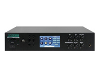 DSPPA MP-2725 Микшер-усилитель. 6 зон. Мощность 250 Вт/100 В. Программируемый таймер. Плеер МР3 (USB/SD), AM/FM тюнер. Сенсорный дисплей 4,3". 1 микр. вход, 1 AUX вход, 1 AUX выход. Размер 418х338х88 мм