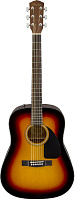 FENDER CD-60 DREAD V3 DS SB WN акустическая гитара, цвет санберст