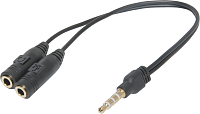Defender Headset Переходник Jack 2*3.5jack—3.5 4pin jack 0,15м