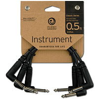 PLANET WAVES PW-CGTP-305 Кабель для соединения педалей, 3 шт./упак. 1/4" Jack (угловой) - 1/4" Jack (угловой) Длина 0.15м