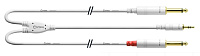 Cordial CFY 3 WPP-LONG-SNOW кабель джек стерео 3.5 мм - 2 моноджек 6.3 мм, длина 3 м, цвет белый